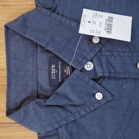 J. Crew Heathered Cotton Button Down Shirt - Picture 2 of 4